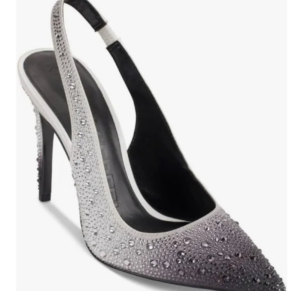 Karl Lagerfeld Black and Silver Heels
